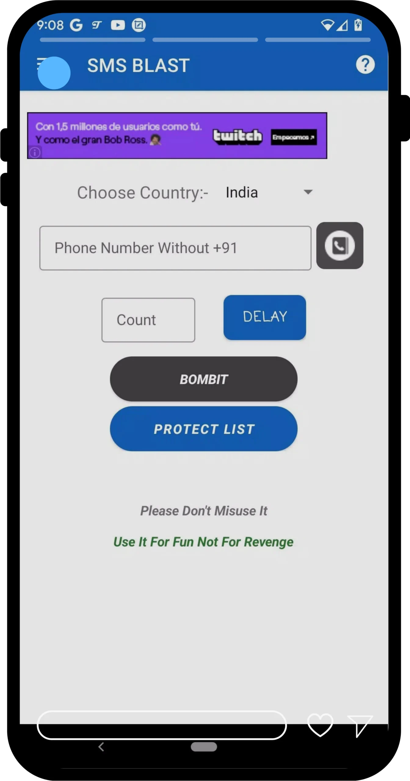 BOMBitUP Official APK: Best Free SMS Bomber App for Android in 2025 8 3 1